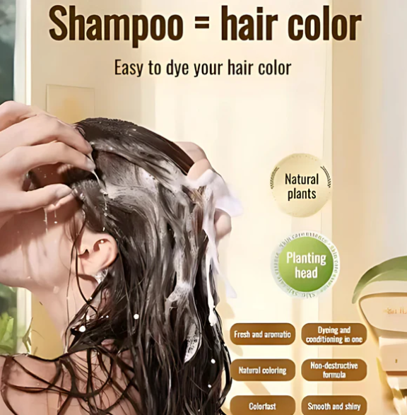 Japanese Long-Lasting Hair Dye Shampoo – Plant Extract Formula (Buy 1 Get 1 FREE)