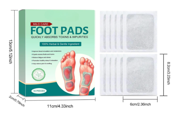 Herbal Detox Foot Pads Pack of 2 (20 Patches) – Bamboo Vinegar, Natural Ingredients & Acupoint Micro-Massage Formula