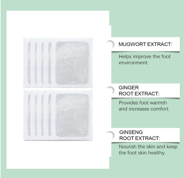 Herbal Detox Foot Pads Pack of 2 (20 Patches) – Bamboo Vinegar, Natural Ingredients & Acupoint Micro-Massage Formula