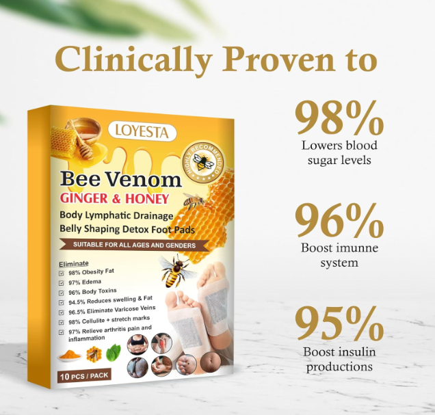 Bee Venom Ginger & Honey Detox Pads (Pack of 20 Patches)