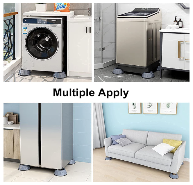 Anti-Vibration Pads for Washing Machine - 4 Pcs Shock Proof Feet for Washer & Dryer, Great for Home, Laundry Room, Kitchen, Washer, Dryer, Table, Chair, Sofa, Bed