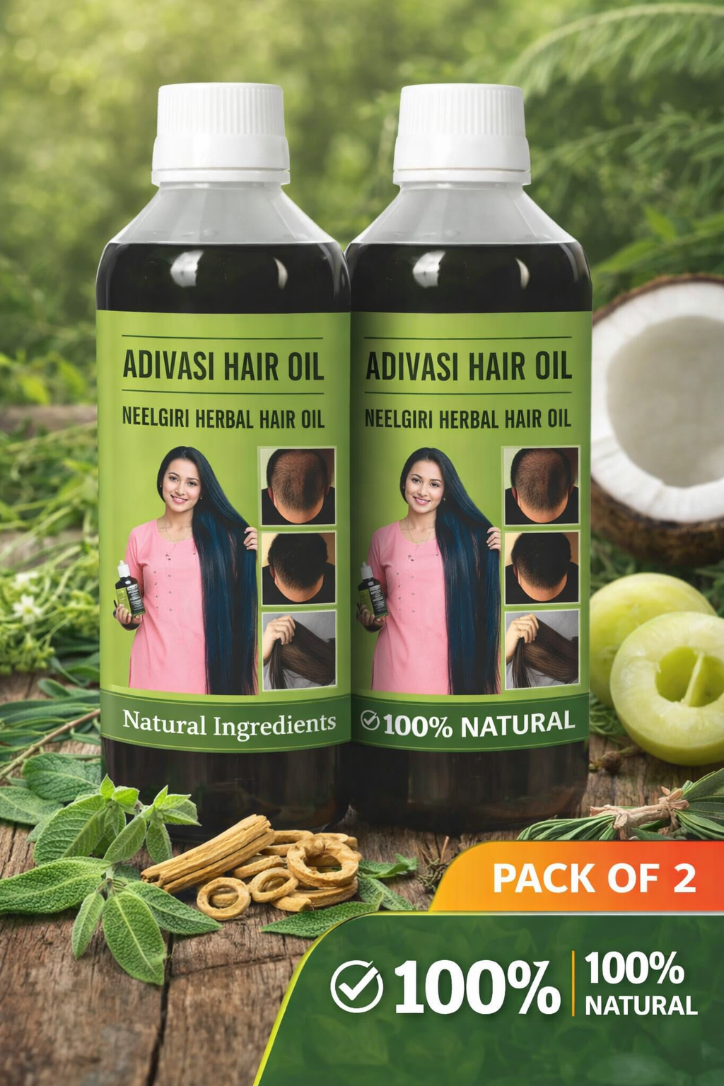 Adivasi Herbal Hair Oil 125ML (Pack of 2)