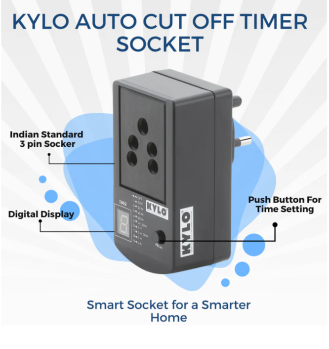 Automatic Cut-Off Timer Switch Plug – Smart Charging Protection