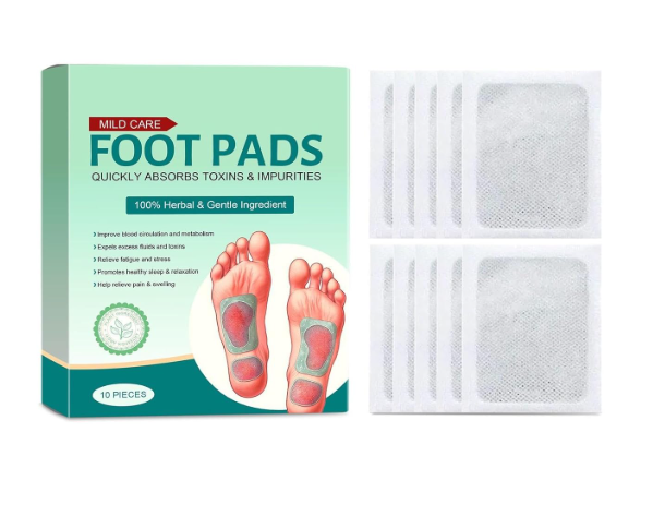 Herbal Detox Foot Pads Pack of 2 (20 Patches) – Bamboo Vinegar, Natural Ingredients &amp; Acupoint Micro-Massage Formula