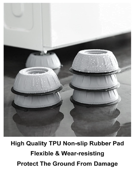 Anti-Vibration Pads for Washing Machine - 4 Pcs Shock Proof Feet for Washer ＆ Dryer, Great for Home, Laundry Room, Kitchen, Washer, Dryer, Table, Chair, Sofa, Bed