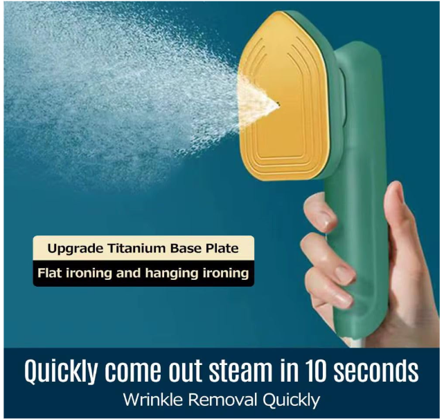Portable Handheld Steam Iron for Clothes | Mini Travel Garment Steamer with Titanium Soleplate | Dry & Steam Ironing | Lightweight Fabric Wrinkle Remover for Home, Office & Travel