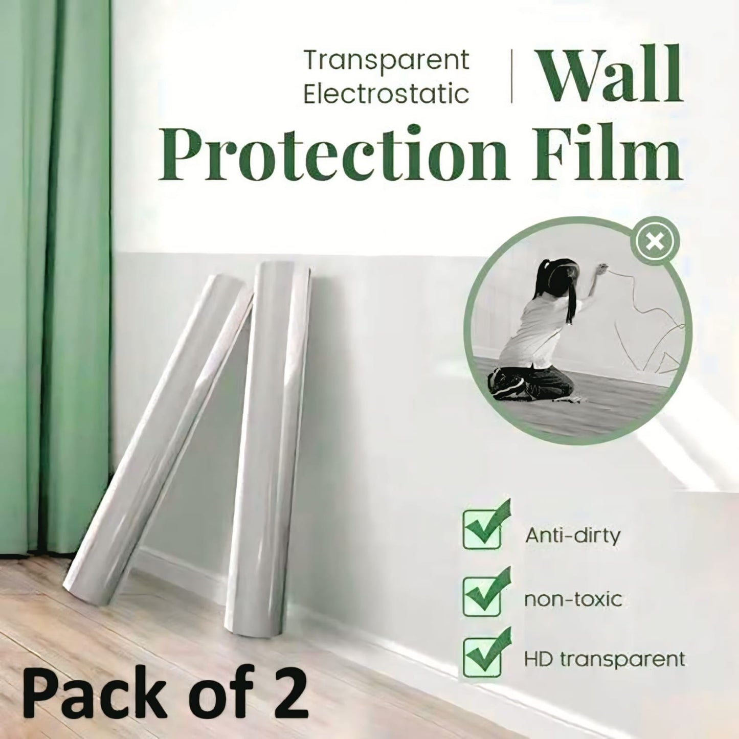 Self- Adhesive Transparent Electrostatic Wall Protection